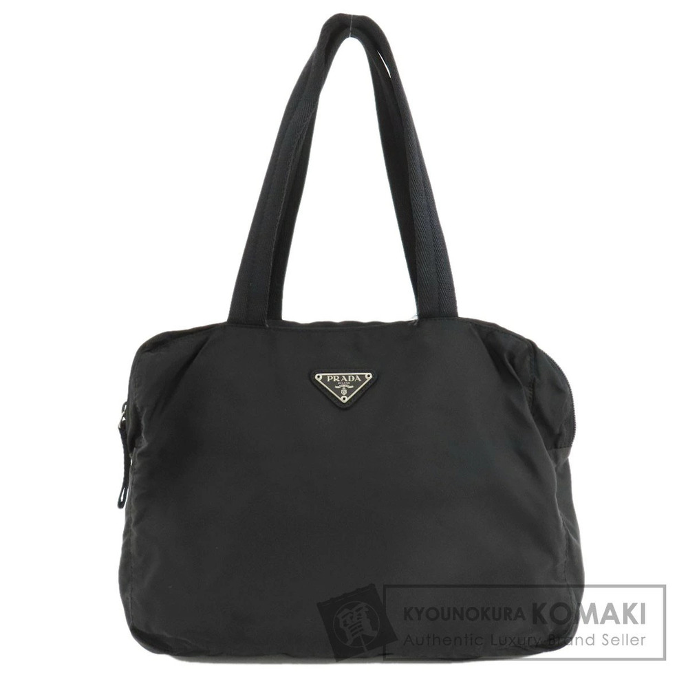 Prada Tessuto 2way Handbag iconic enamel triangle logo Black